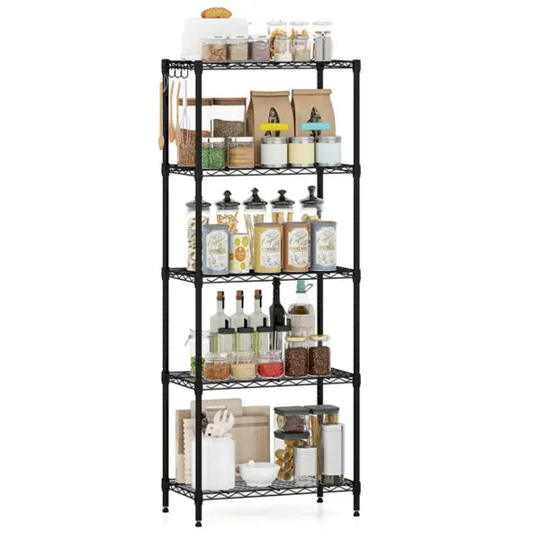 5-Tier Heavy-Duty Metal Wire Shelving, 750 LBS Total Load With Multi-Grade Per Shelf Capacity For Garage & Kitchen - view 4