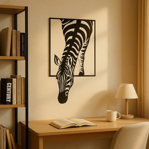 Modern Zebra Wall Art Black And White Animal Print Decor For Living Room Office Bedroom - view 3