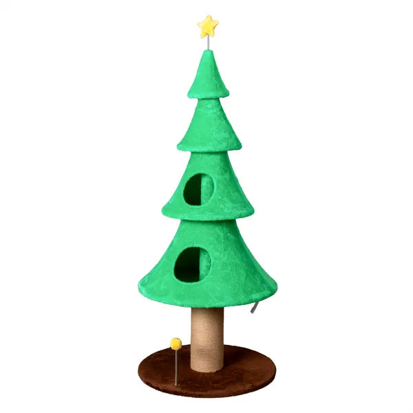 59in Large Tall Christmas Tree Cat Tower With 2 Cat Condos & Scratching Post - view 8