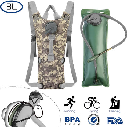 Tactical Hydration Pack 3L Water Bladder Adjustable Water Drink Backpack - view 9