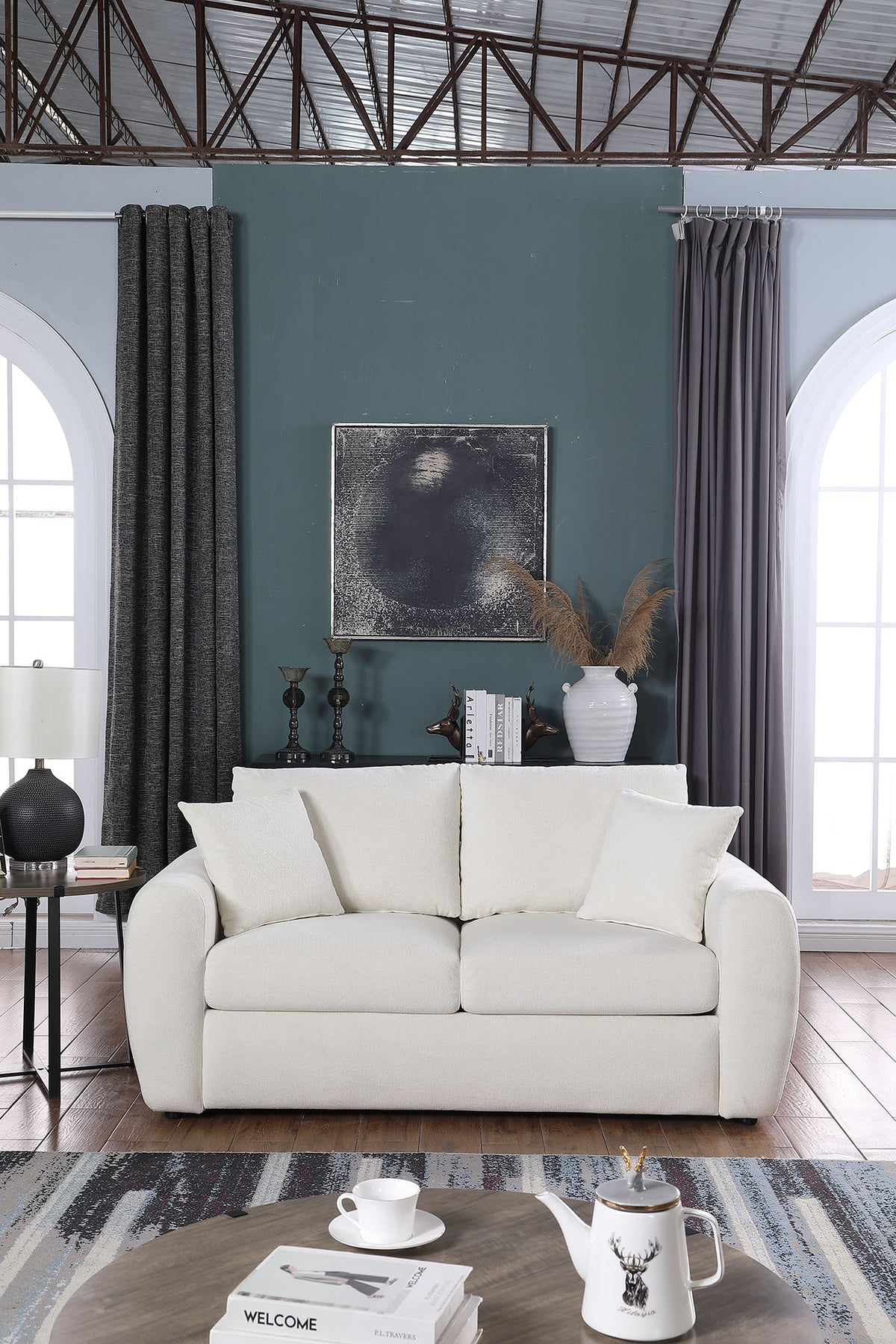 Modern Minimalist Comfortable Compressed BEIGE Sofa - view 2