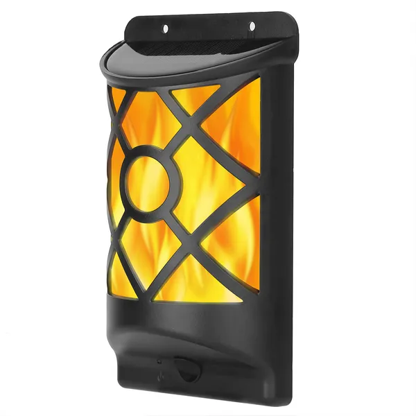 Flame Solar Lights Outdoor 96 LEDs Waterproof Flickering Flame Wall Mount Lamp Auto On Off - view 2