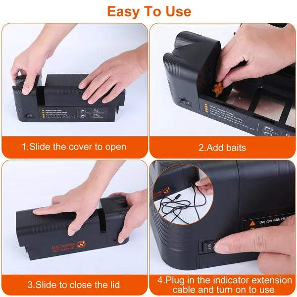Electric Rat Trap Reusable Mice Trap Rodent Zapper Indoor Pest Control Rechargeable Shock Mice Killer With 1800V High - view 6