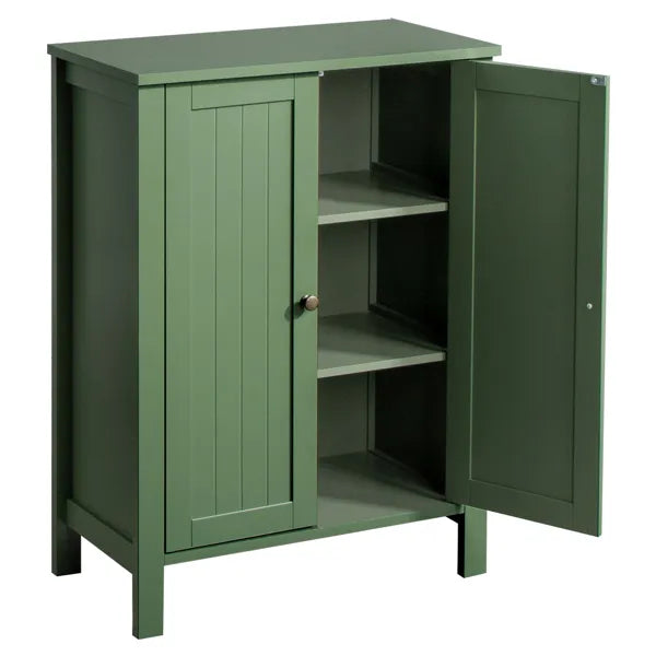 Forest Green MDF Painted With Vertical Stripes, 60 x 30 x 80cm, Double Door Bathroom Vanity - view 5