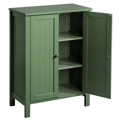 Forest Green MDF Painted With Vertical Stripes, 60 x 30 x 80cm, Double Door Bathroom Vanity - view 5
