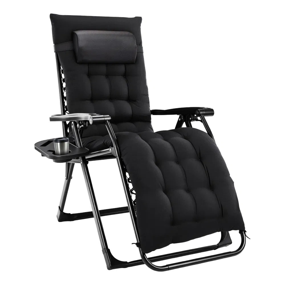 Zero Gravity Chair, Reclining Camping Lounge Chair For Indoor, Reclining Patio Chairs With Cup Holder Trays - view 6