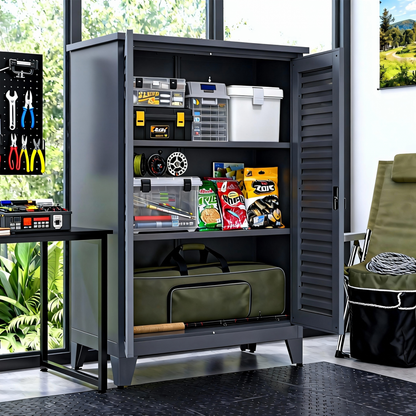 47'' Tall Metal Tool Storage Cabinet, With Ample Storage Space For Garage,Warehouse,Garden,Office, Living Room,Bathroom