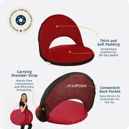 Alpcour Reclining Stadium Seat - Waterproof, 6-Position Comfort For Outdoor Use - view 5