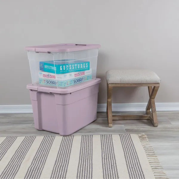 20gal Storage Tote - Portable Gray Utility Tub With Lid, 20 Gallon Capacity, Universal Storage - view 2