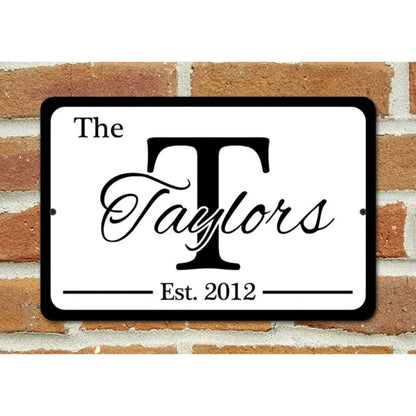 Personalized Family Name Metal Sign Customization Indoor Outdoor Various Colors