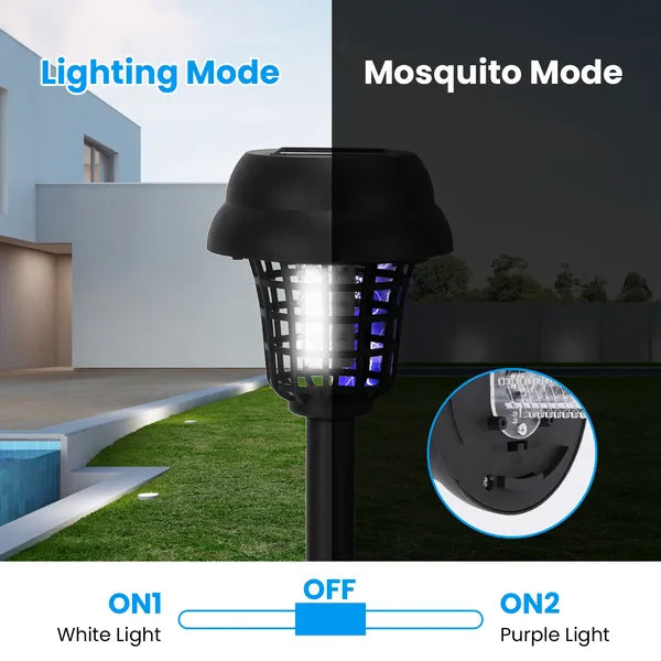 4 Pack Solar Powered Mosquito Zapper Outdoor Insect Killer Torch Waterproof Bug Zapper With UV Light White Light - view 9