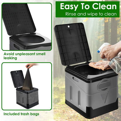 Portable Toilet with Carry Bag Foldable Emergency Toilet with Lid Trash Bags Camping Toilet Foldable Toilet for Car - view 2