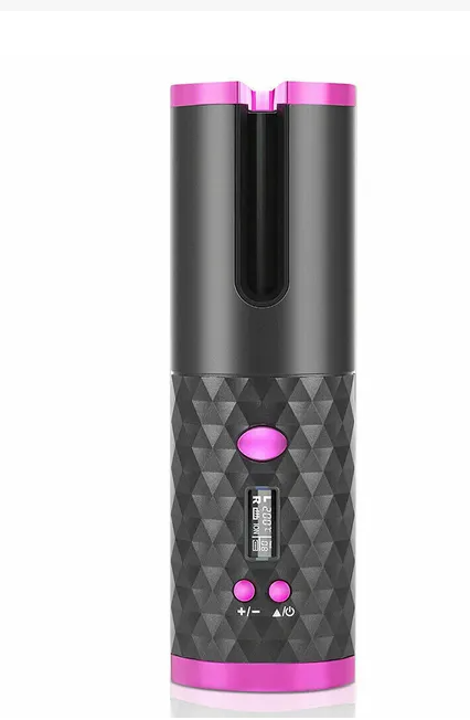 Hair Curler LCD Cordless Auto Rotating Waver Curling Iron Ceramic Wireless USA
