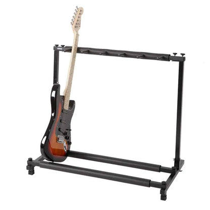 Triple Folding Multiple Guitar Holder Rack Stand Black - view 5