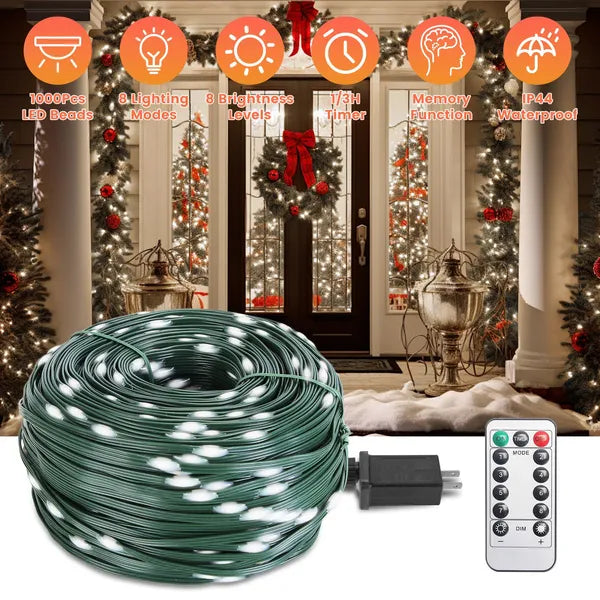 330FT LED String Lights Outdoor Christmas Decoration Lights With Remote IP44 Waterproof 8 Lighting Modes 8 Brightness - view 7