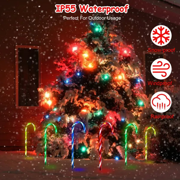 Solar Christmas Candy Cane Light IP55 Waterproof Stake Light - view 8