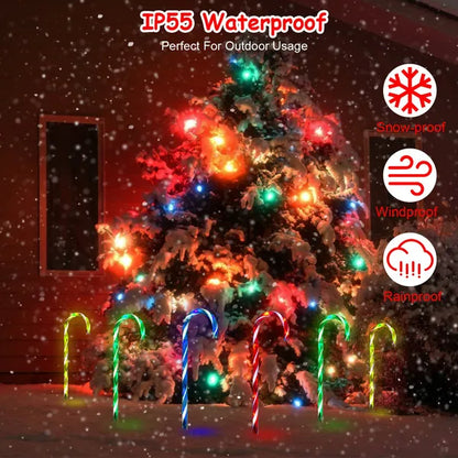 Solar Christmas Candy Cane Light IP55 Waterproof Stake Light - view 8