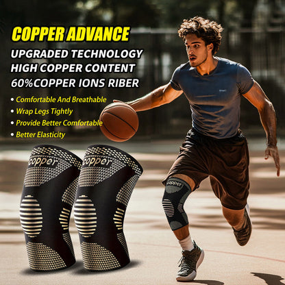 1 Pair Copper Knee Pads Ultimate Shock-Absorbing Gear For Men & Women Superior Knee Support For Sports Yoga Fitness - view 5