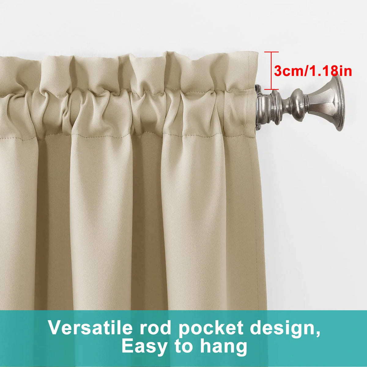 Grommets Thermal Insulated With Coated Lining 52 In. W X 63 In. L Indoor Blackout Curtains Set Of 2 - view 8