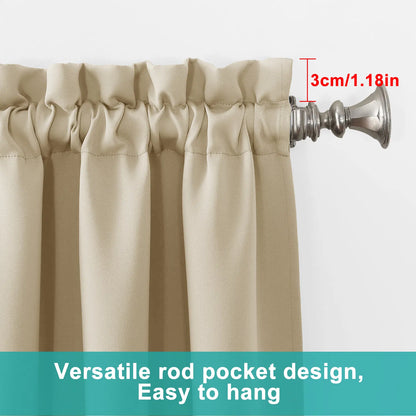 Grommets Thermal Insulated With Coated Lining 52 In. W X 63 In. L Indoor Blackout Curtains Set Of 2 - view 8