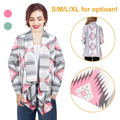 Women Open Front Cardigan Long Sleeve Shawl Neck Breathable Cardigan Well Collection - view 4