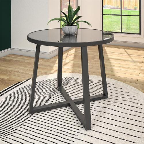 Round Indoor Outdoor Dining Table, Glass Top - view 3
