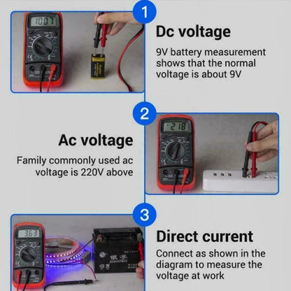 Digital Multimeter AC DC Voltmeter Ammeter Ohmmeter Volt Tester Meter XL830L USA - view 9