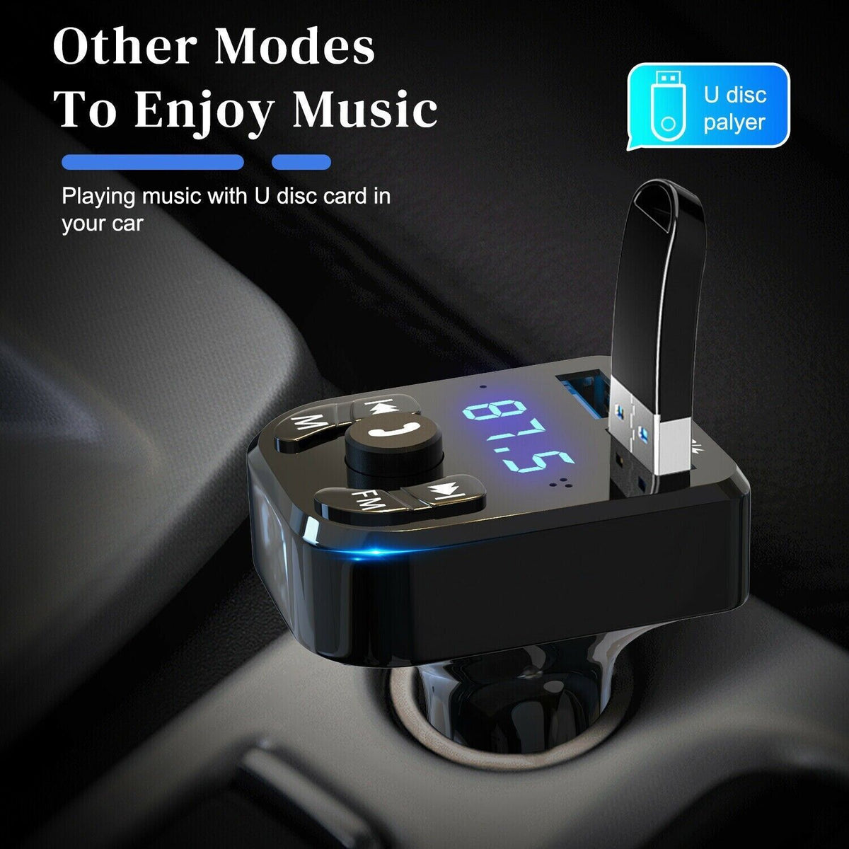 Wireless Car Bluetooth FM Transmitter MP3 Audio USB Charger Adapter Handsfree - view 9