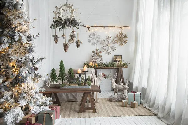 17.7inch X 17.7inch Large Fir Wood Snowflake Ornaments, Hanging Home Decor Accents For Christmas Tree, Wall Art - view 9
