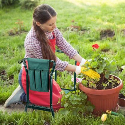 Foldable Garden Kneeler Seat With Kneeling Soft Cushion Pad Tools Pouch Portable Gardener - view 3