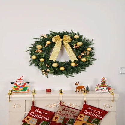 24in Pre-lit Battery Powered Christmas Wreath With Remote, Lighted Artificial Xmas Wreath With 50 Warm Lights And - view 3