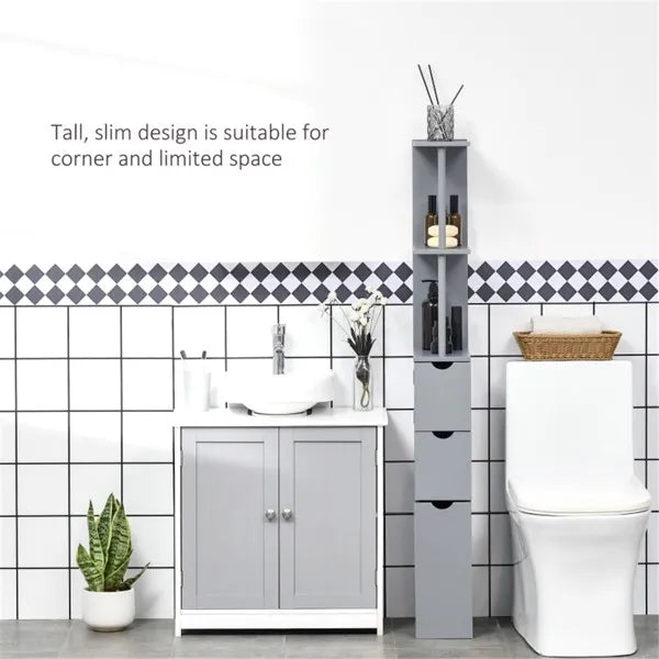 Bathroom Storage Cabinet-Grey - view 7