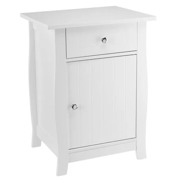 Single Door Bedside Cabinet with A Drawer White - view 2