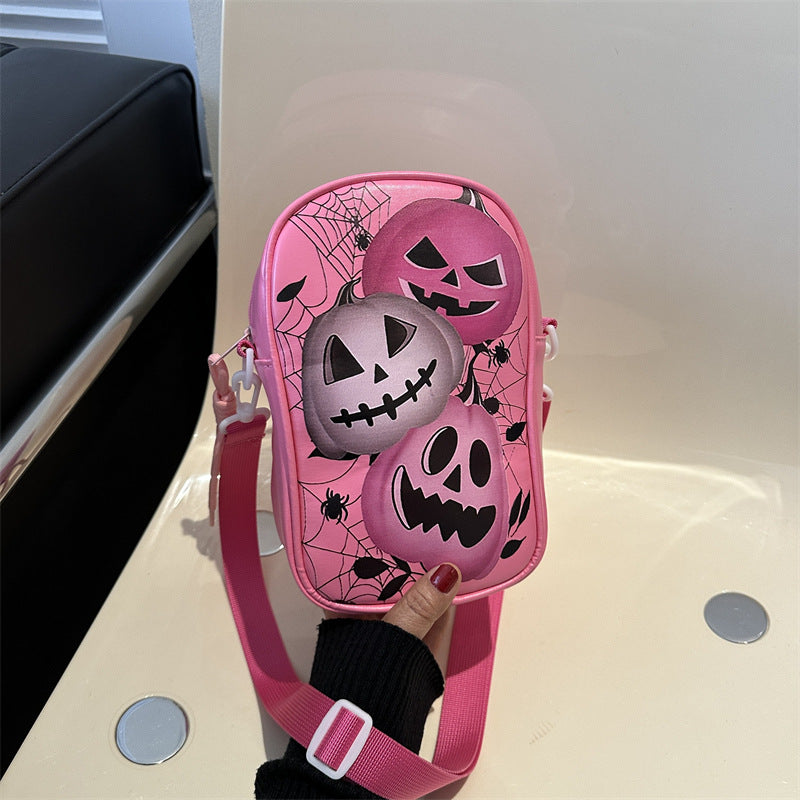 Funny Phone Bag Halloween Dark Crossbody Bag Halloween Pumpkin Printed Cartoon Shoulder Bags Creative Female Handbag - view 7