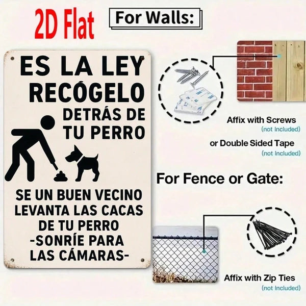 1pc Spanish Por Favor Limpie El Excremento De Perro Dog Poop Sign, Perro Dog Poop Sign - view 3