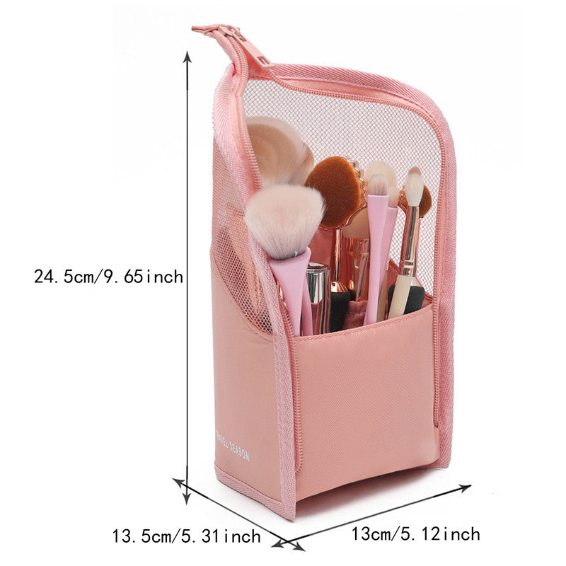Makeup Brush Case Makeup Brush Holder Travel Waterproof Cosmetic Bag Stand-up Foldable Makeup Cup With Zipper - view 6