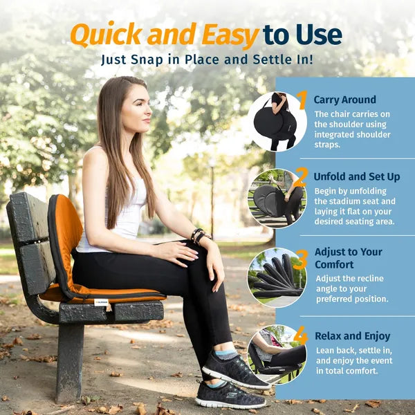 Alpcour Reclining Stadium Seat - Waterproof, 6-Position Comfort For Outdoor Use - view 4