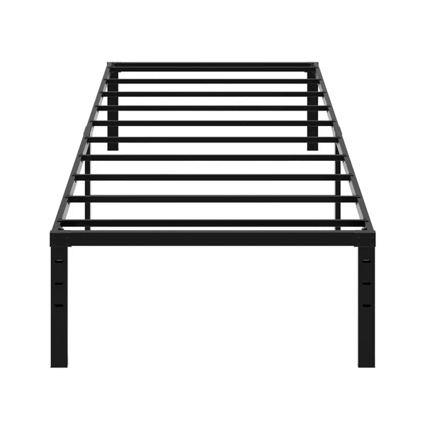 Black Twin Size Simple Basic Platform Metal Bed Frame - 14 Inch Bed Height - view 2