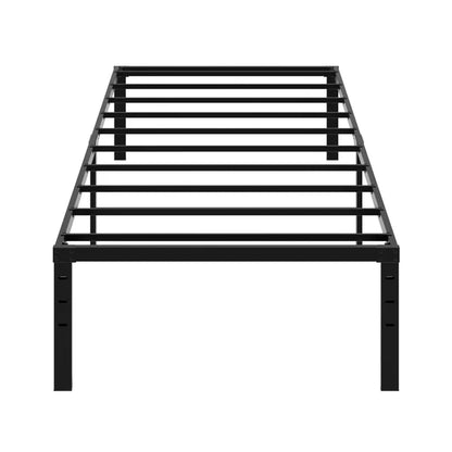 Black Twin Size Simple Basic Platform Metal Bed Frame - 14 Inch Bed Height - view 2
