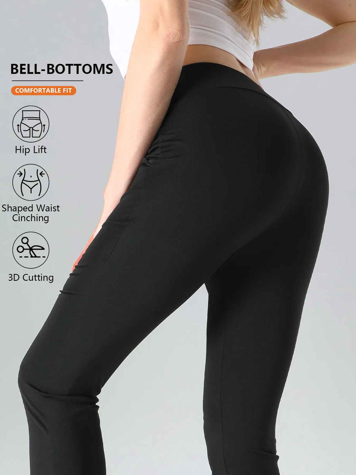 4pcs High-Waisted Flare Sharkskin Leggings Slim Fit, Lightweight & Sculpting Yoga Pants - view 6