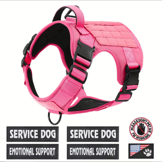 Hiphoppet US Local Tactical Service Dog Harness Vest Adjustable Reflective No Pulling Large Dog Harness With Metal - view 6