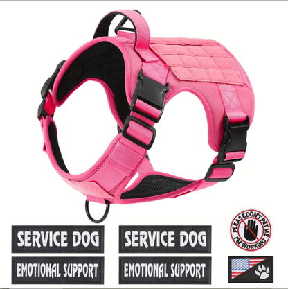 Hiphoppet US Local Tactical Service Dog Harness Vest Adjustable Reflective No Pulling Large Dog Harness With Metal - view 6