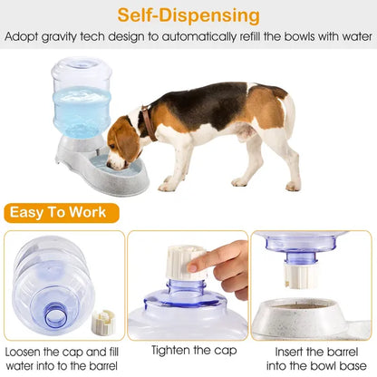 3.5L/1Gal Pet Water Dispenser Self-Dispensing Gravity Pets Water Feeder Automatic Pet Waterer Cat Dog - view 2