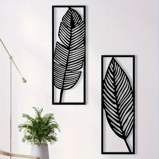 Vintage Botanical iron Wall Art Set Tropical Leaves Floral Printed Wall Hanging for Living Room Bedroom Kitchen