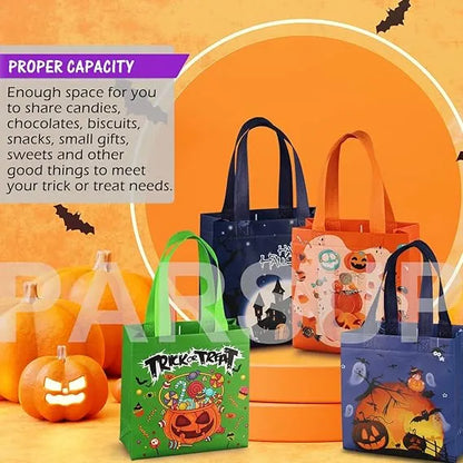 8PCS Halloween Trick or Treat Bags, Non-Woven Gift Tote Bags with Handles for Gifts Wrapping, Party Supplies - view 5