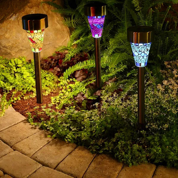 6Packs Solar Garden Lights Outdoor Solar Pathway Lights IP44 Water-resistant Landscape Lights 8Hrs Lawn Lamps For Yard - view 2