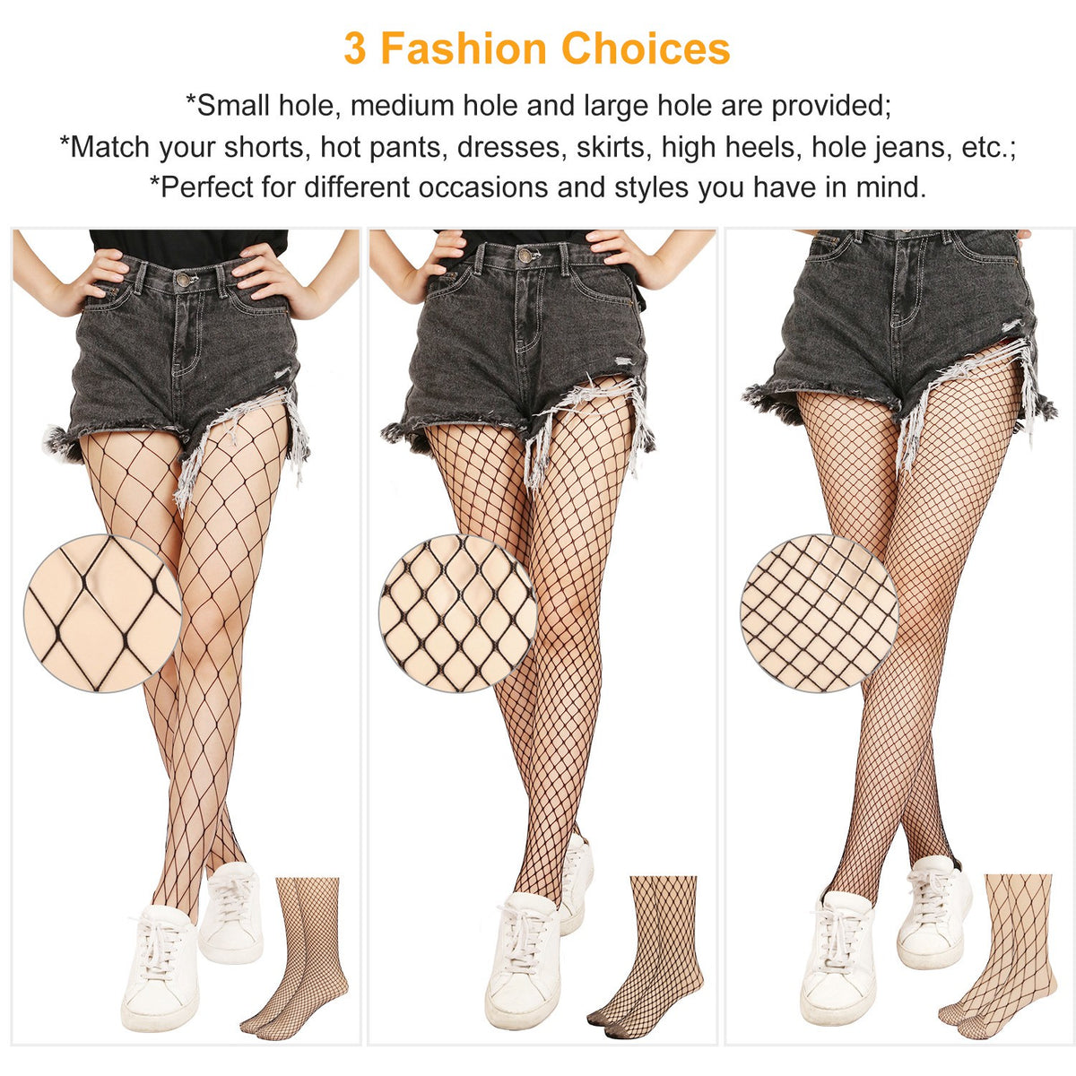 1Pc Women Fishnet Tights Sexy High Waist Fishnet Pantyhose Stretchy Mesh Hollow Out Tights Stockings With Medium Large - view 5