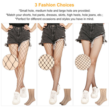 1Pc Women Fishnet Tights Sexy High Waist Fishnet Pantyhose Stretchy Mesh Hollow Out Tights Stockings With Medium Large - view 5