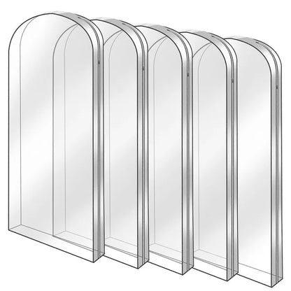 5 Pack Garment Bag For Hanging Clothes Dustproof Waterproof Hanging Clothes Storage Bag Clear Transparent Suits Cover - view 2