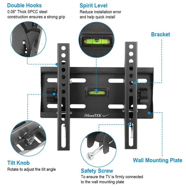 TV Wall Mount Bracket Tilt For 23"-42" LED/LCD/PLASMA Flat TV VESA 200x200mm - view 4